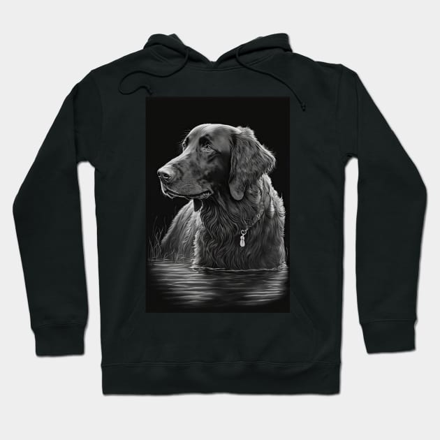 Flatcoated Retriever black and white Hoodie by TheMadSwede